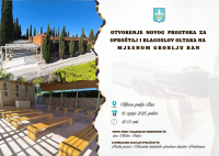 Objava - pozivnica mještanima na svečano otvorenje novog prostora za oproštaj i blagoslov oltara