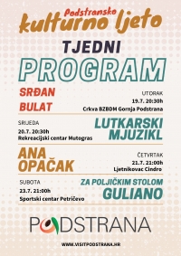 Kulturno ljeto - Tjedni program
