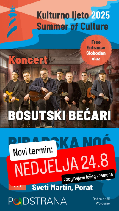 KULTURNO LJETO - Bosutski bećari odgođeni za nedjelju 24.08.