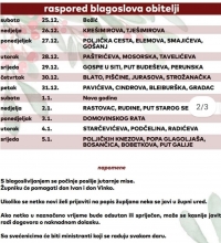 Župa Gospe u Siti - Raspored blagoslova obitelji