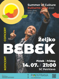 Kulturno ljeto - 14.07. Željko Bebek na Petrićevu