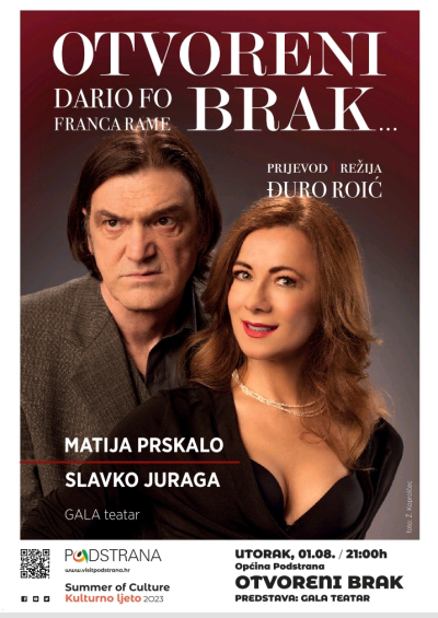 KULTURNO LJETO Večeras predstava "Otvoreni brak"