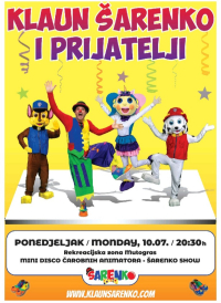 KULTURNO LJETO - 10.07. u 20:30 sati predstava Klaun šarenko i prijatelji