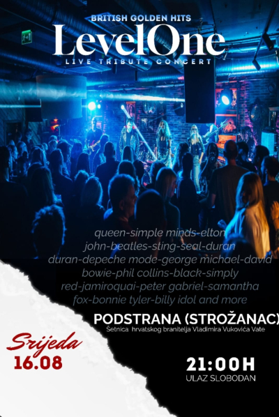 Kulturno ljeto -"Level One" Večeras koncert u čast zlatnih britanskih hitova