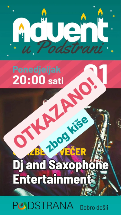 OTKAZAN VEČERAŠNJI PROGRAM ADVENTA